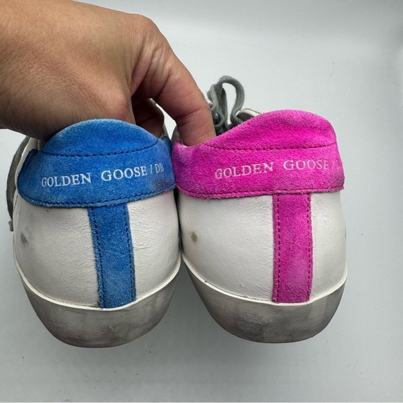 Golden Goose Sneakers Rare Pink & Blue Womens Size 41 US Size 11 GGDB Super-Star - Picture 10 of 11